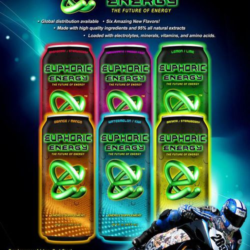 Full page National Ad for Euphoric Energy Drinks