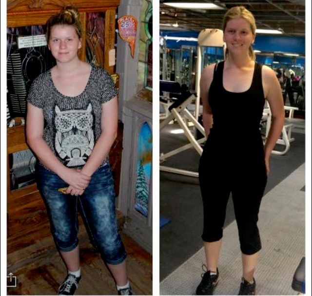 Before and after. My client lost 35 pounds.