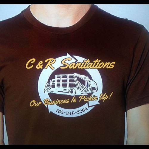 Custom t-shirt design for C&R Sanitations.  Busine
