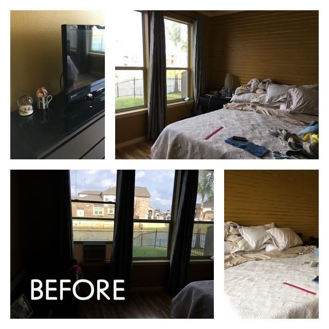 Master bedroom before cleaning 