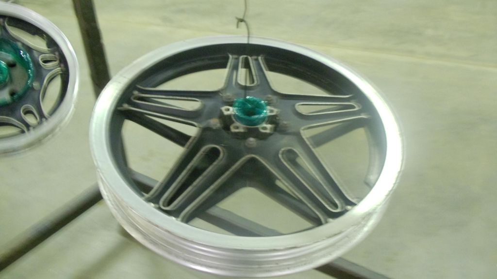 Customers rim for his Honda Motorcycle.