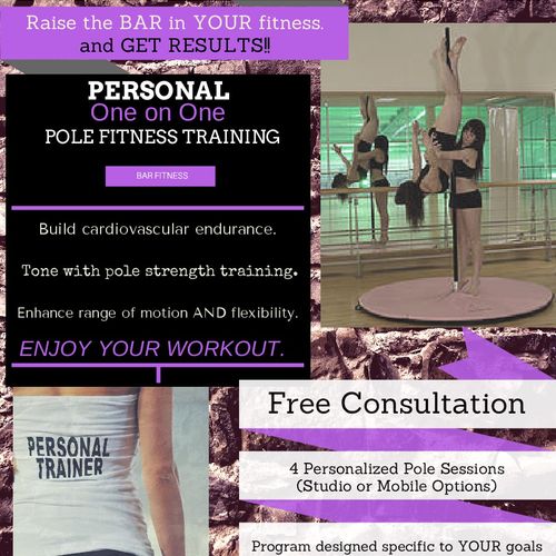 Personal Pole Fitness Training offered in the Mesq