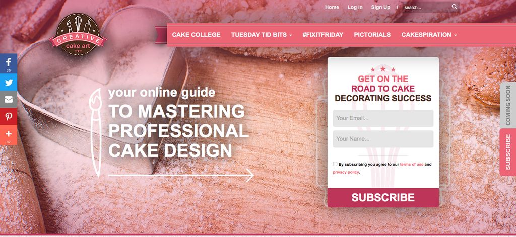 Creative Cake Art, responsive web design.