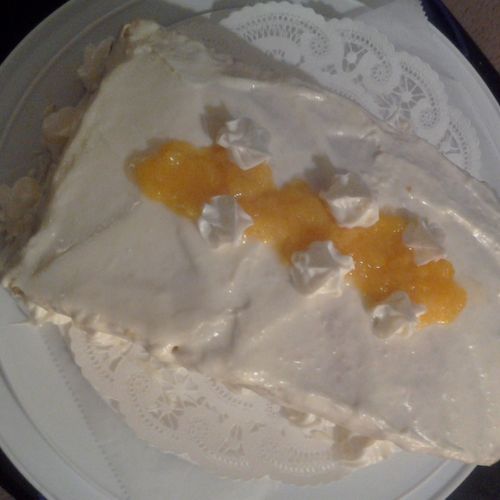 Peaches & Cream Loaf Cake with Cream Cheese Frosti