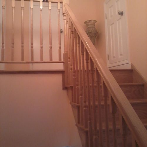 installation of oak stairs,hand rails and spindles