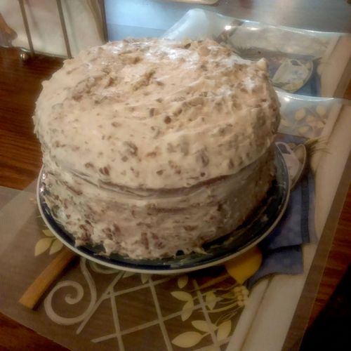4-Layer Pound Cake with Buttercream Pecan Icing