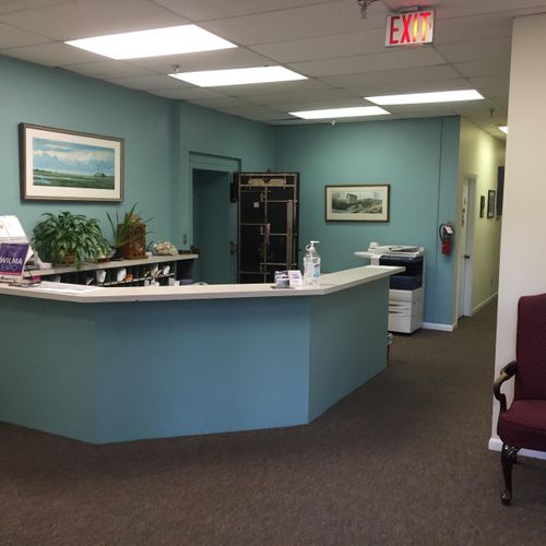 The front desk / receptionist area.