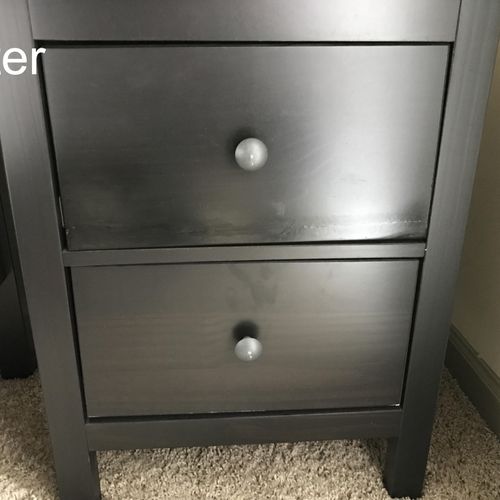 Side table drawer fixed