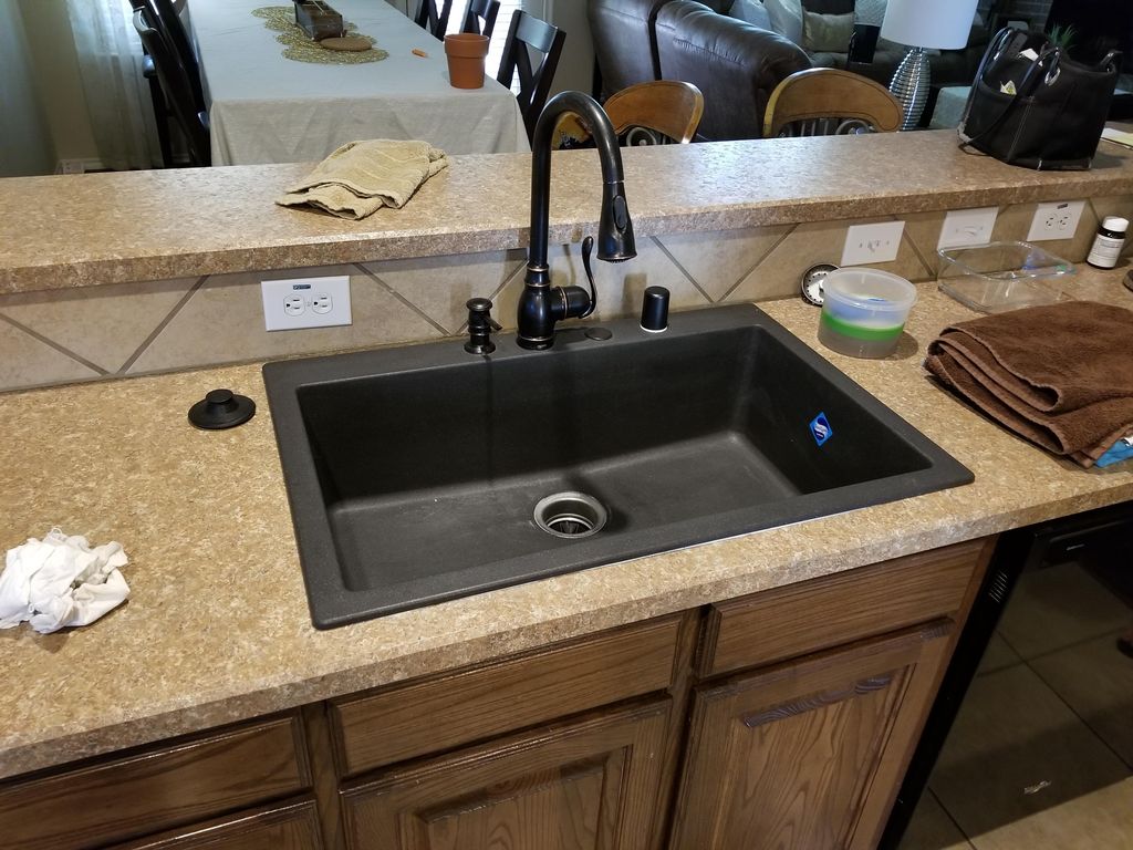 Installed kitchen sink 