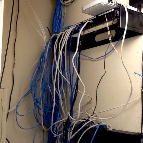 mess of networking...job is to clean it up and get