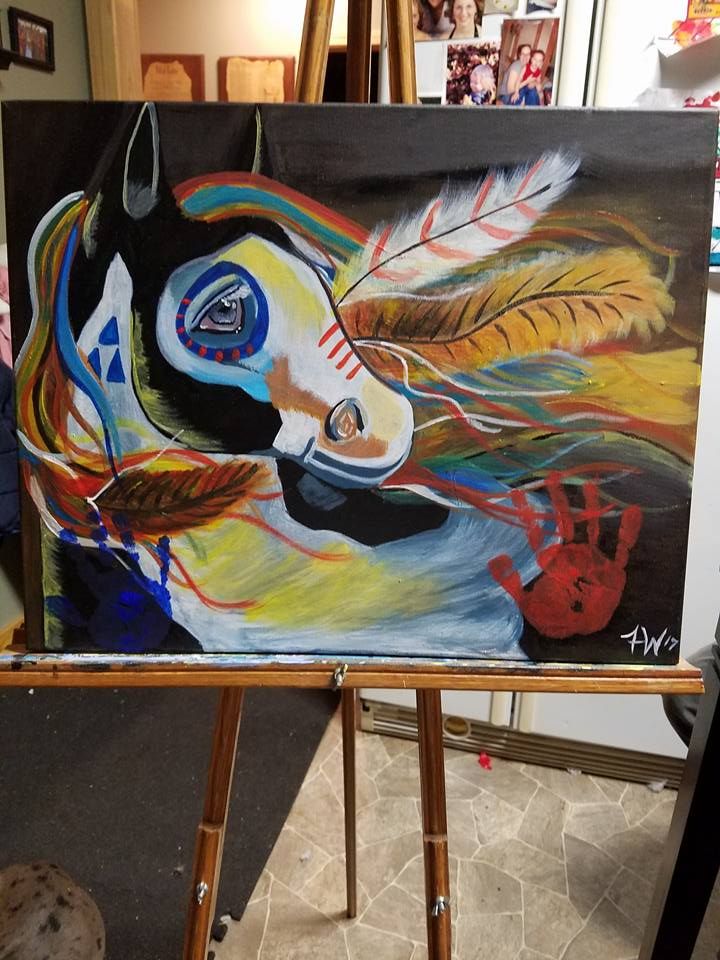 Acrylic painting of spirit horse using my own's ch