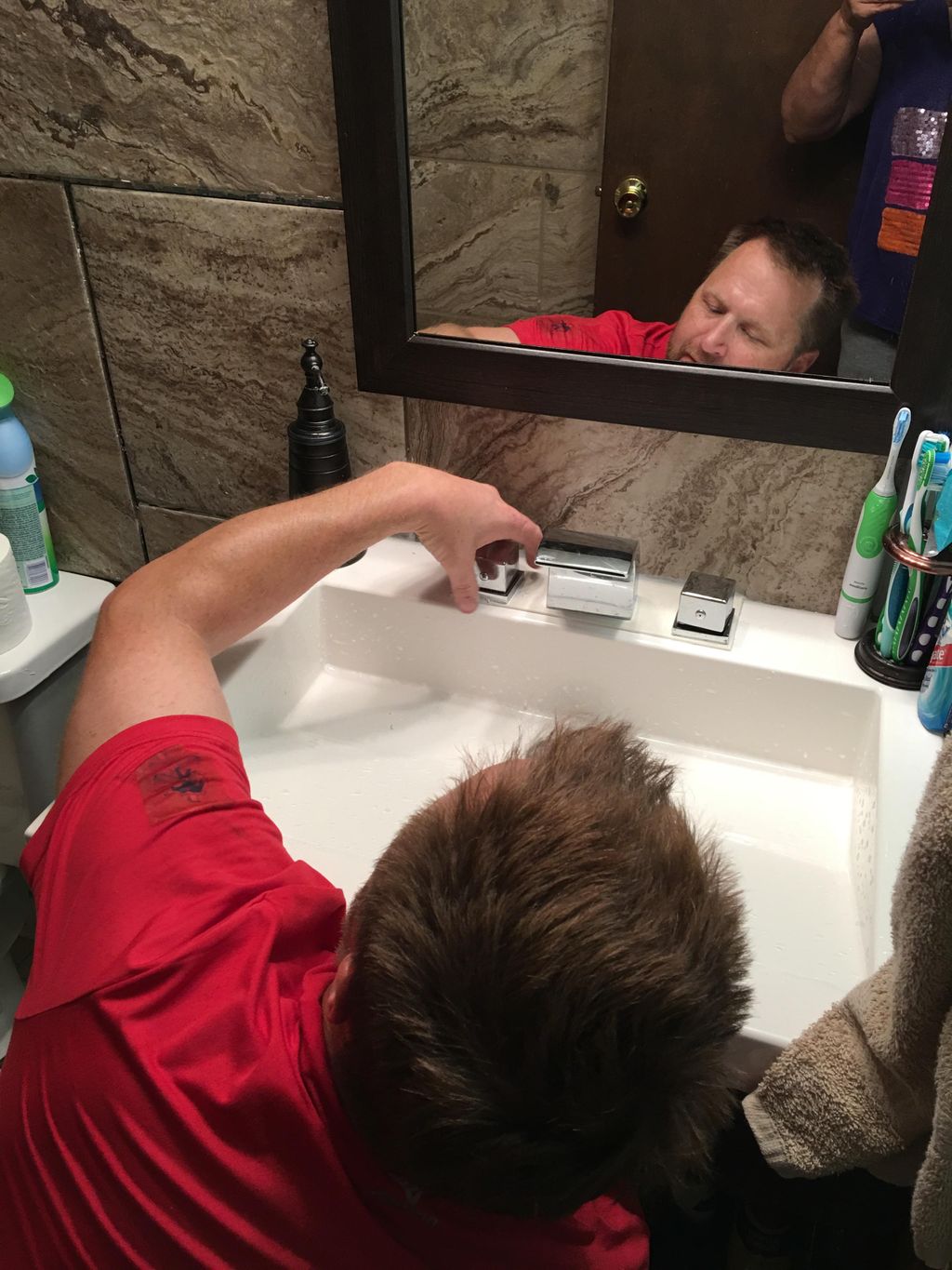 New sink and LED faucet