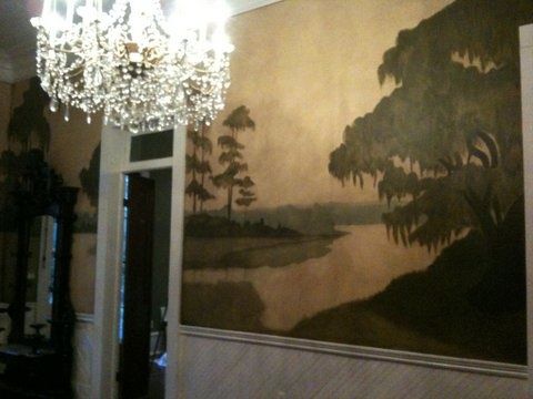 Swamp mural in an historic house