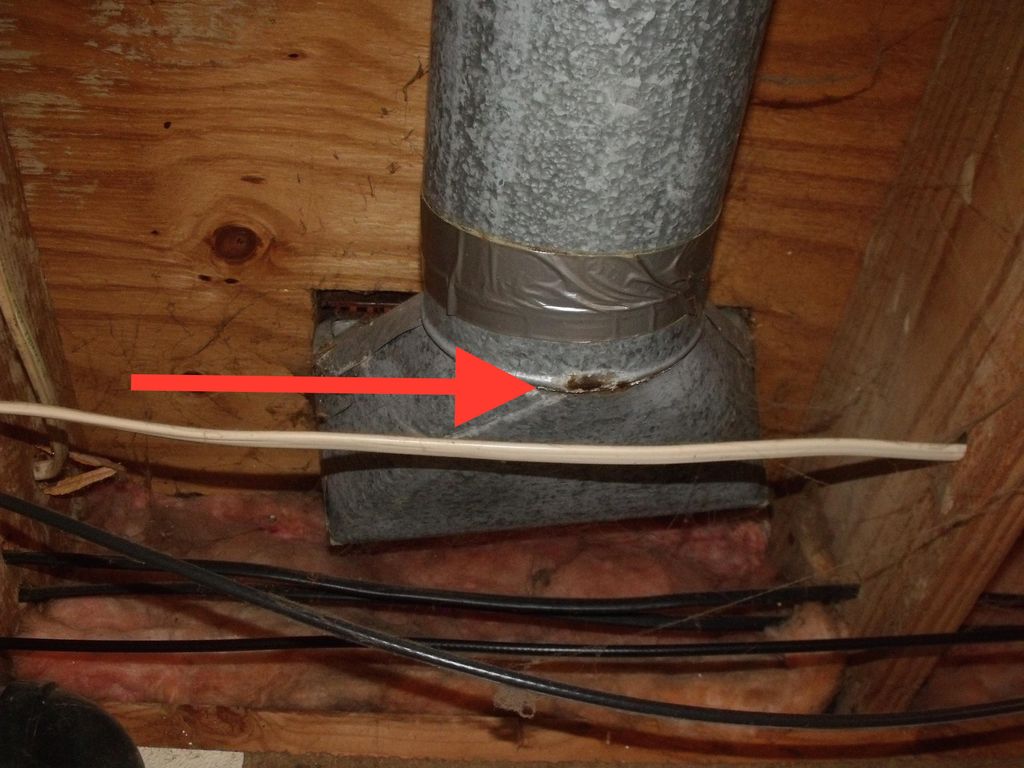 Moister in ductwork. Rust spots
