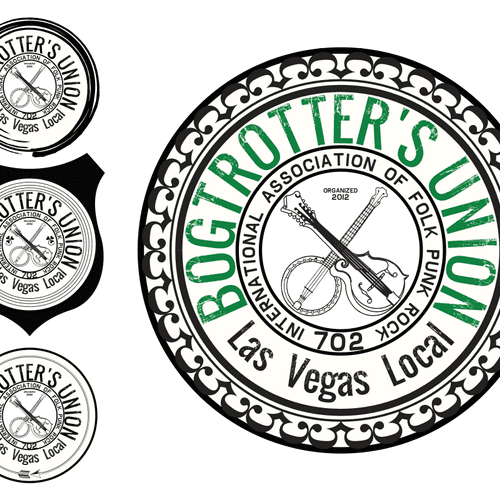 Labor union-inspired logos for local musicians, Bo