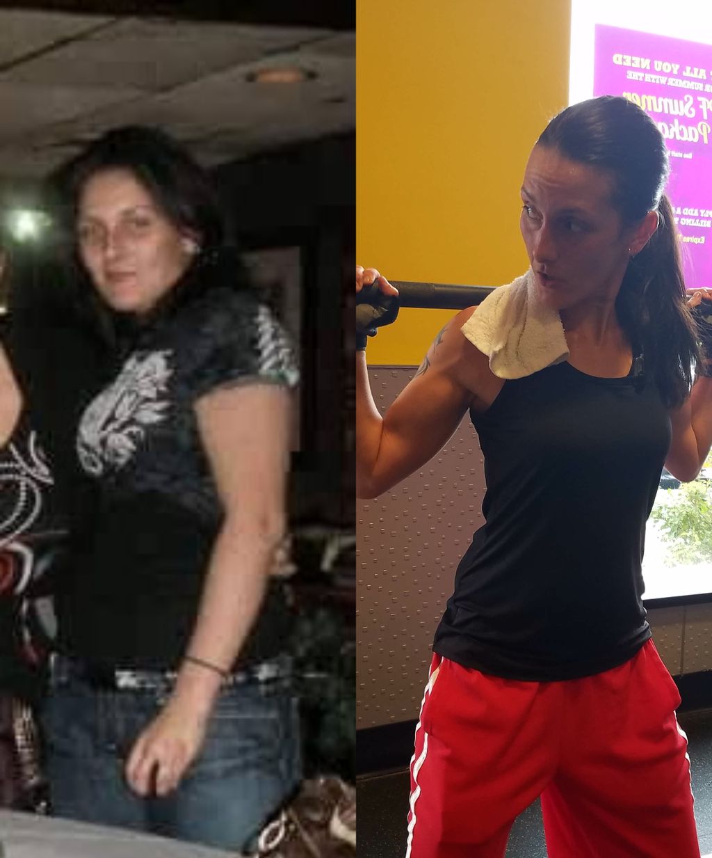 My transformation photos. Right: I was about 150lb