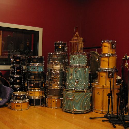 Some of the drums available at Old House Studio. W