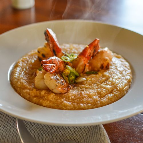 Lobster Shrimp and Havarti cheese Grits