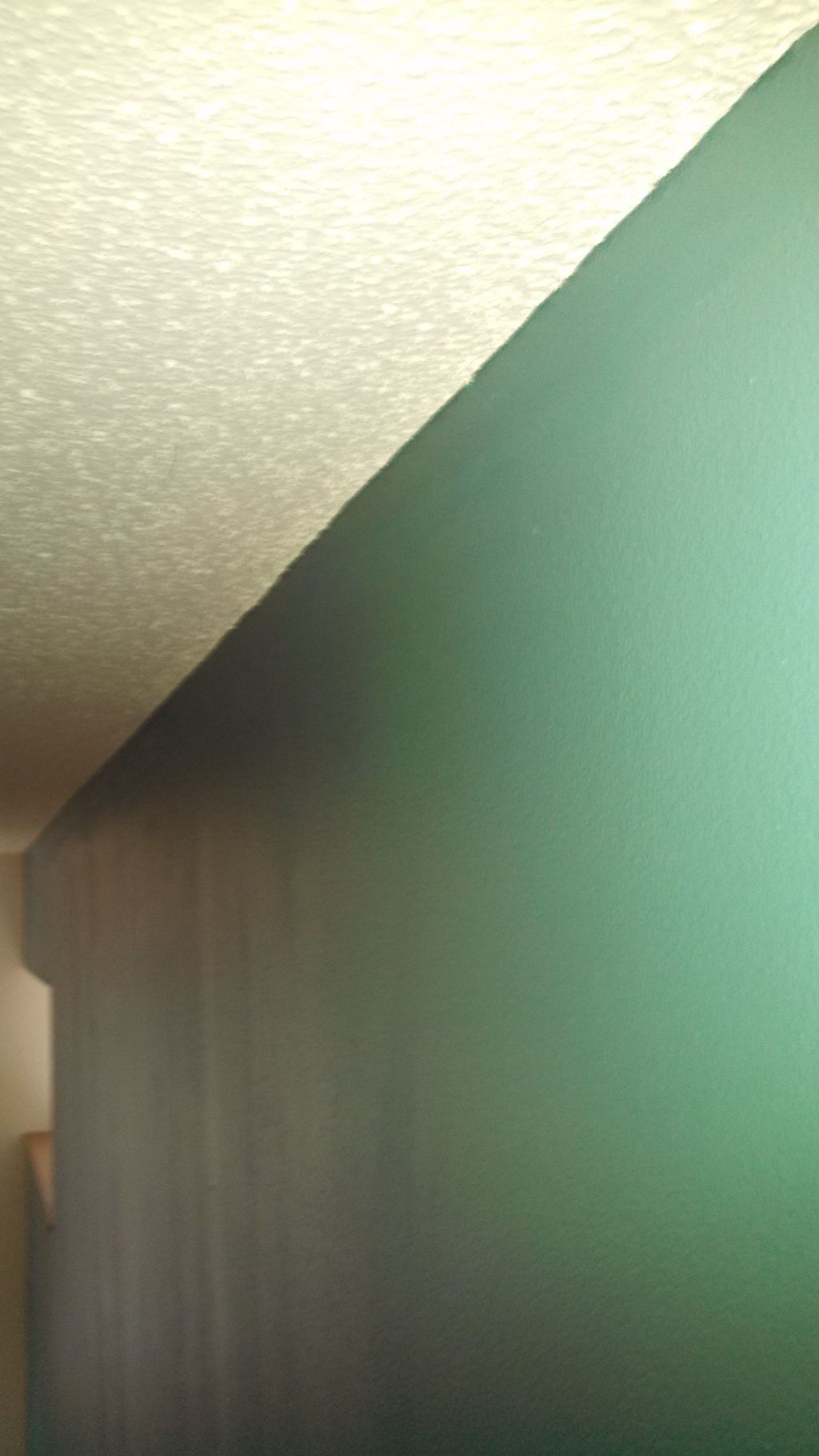 accent wall w/ popcorn ceiling