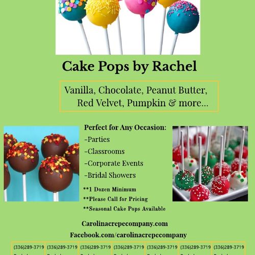 Our cake pops are fabulous! Make a great party, we
