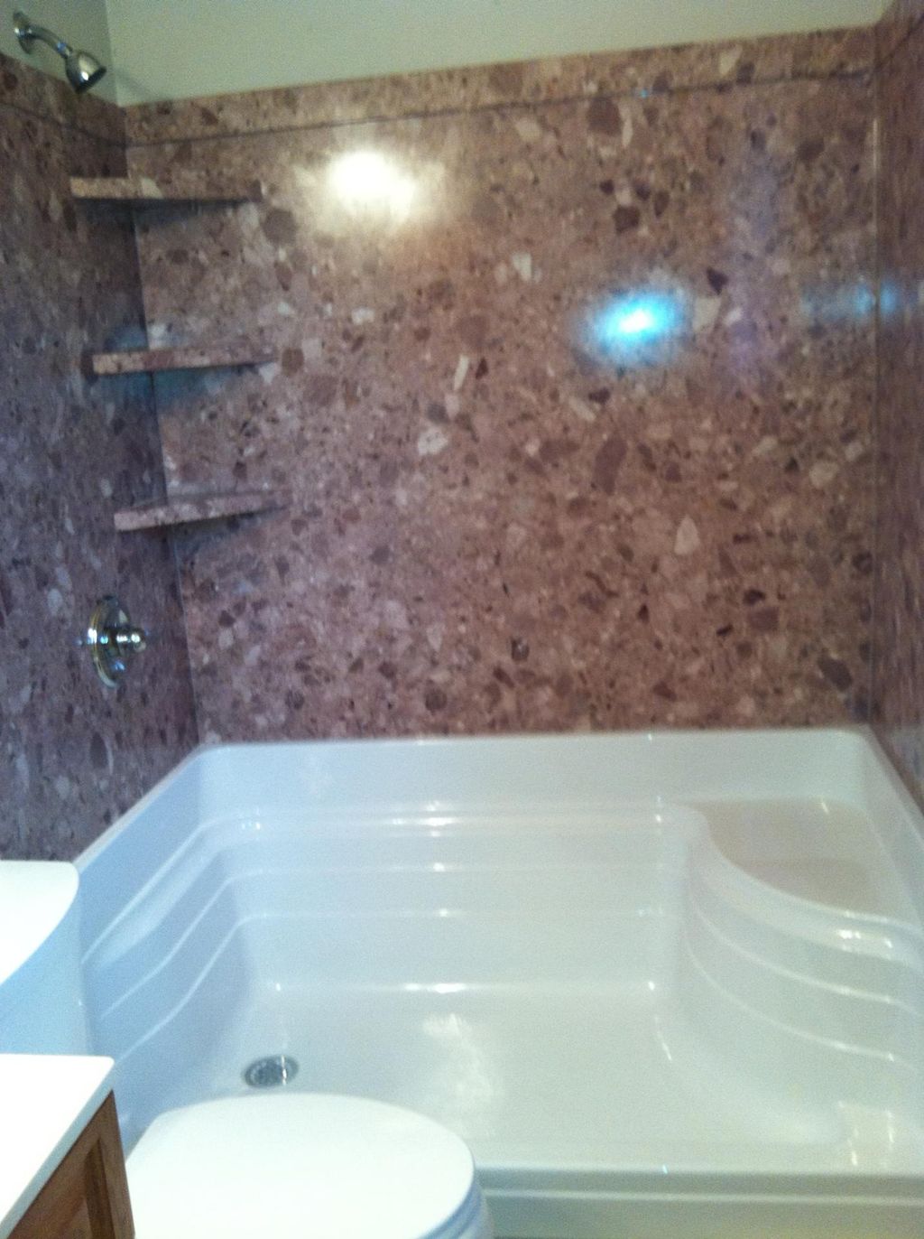 Shower base and wall tile install