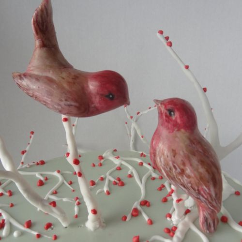 Love Birds Wedding Cake- Topper Close Up