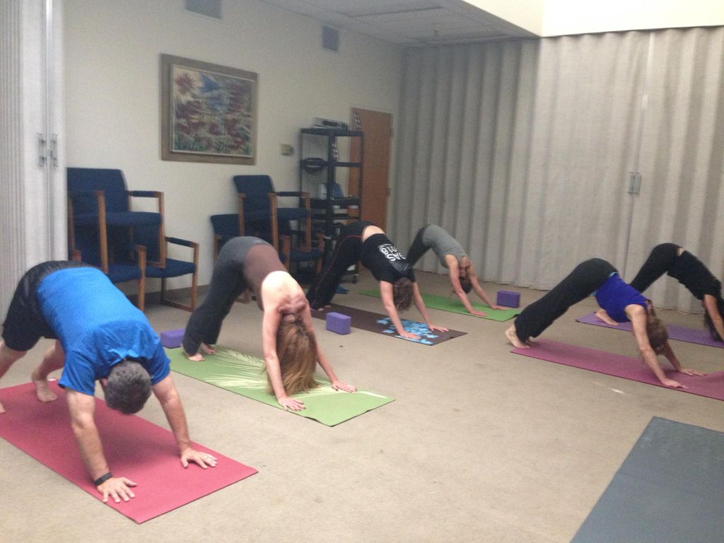 Corporate yoga class 