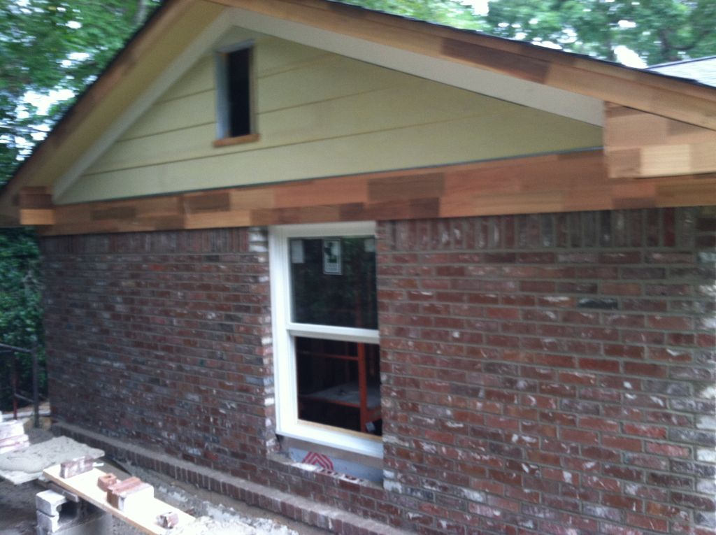 After brick veneer!
