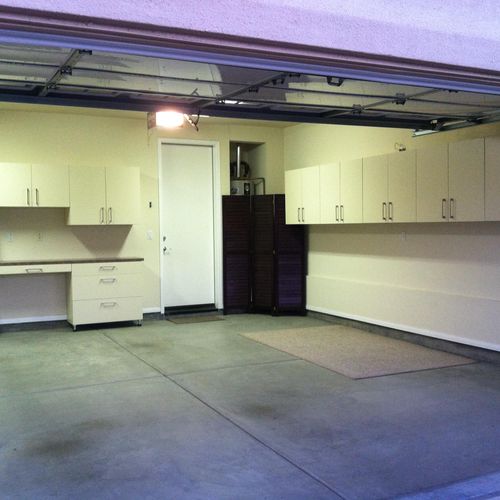 Installed storage cabinets in this garage