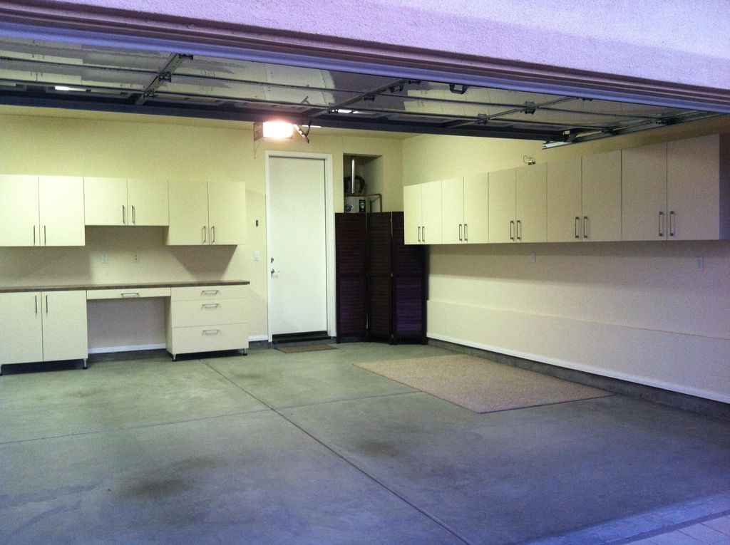 Installed storage cabinets in this garage