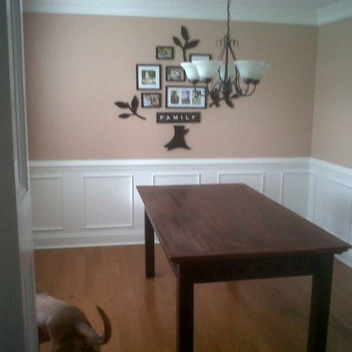 Custom paint job and refinished old dining room ta