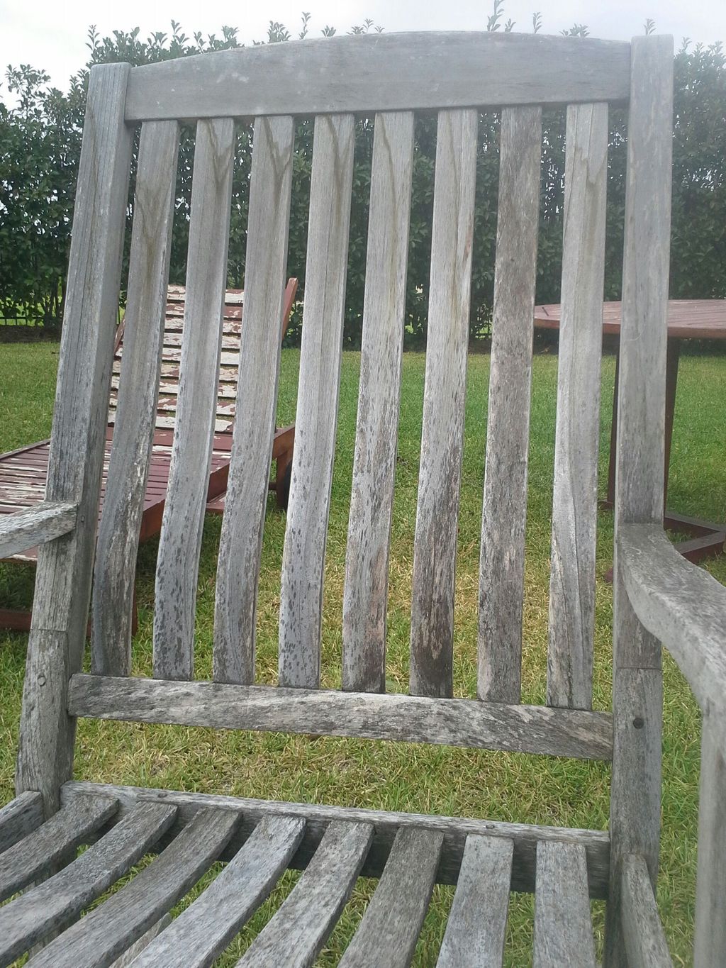(Before) old staining on Teak furniture..