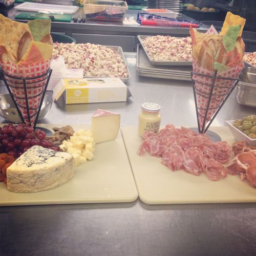 Movie night cheese and meat platter.