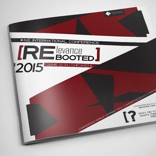 Conference booklet cover design. Collateral market