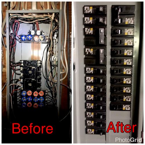 Old fuse to a new breaker panel change.