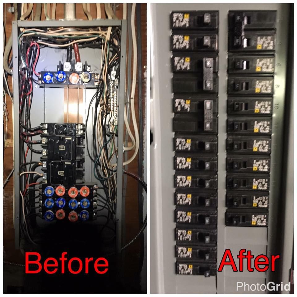 Old fuse to a new breaker panel change.