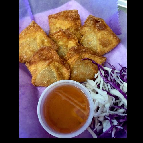 Fried WonTons with Sweet&Sour Dipping Sauce.  Perf