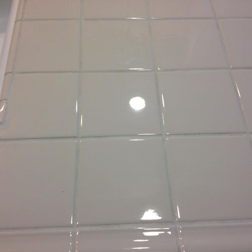 Very clean grout just using water