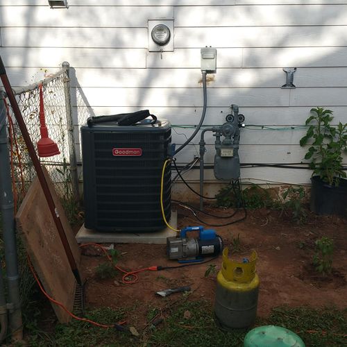 replaced blown up a/c condensor with a Goodman
