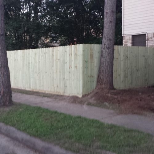 This fence was moved back about 8 feet, which put 