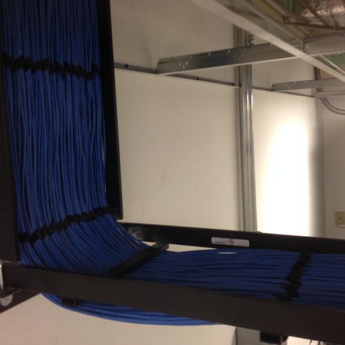 168 cables dressed in through the ladder rack syst