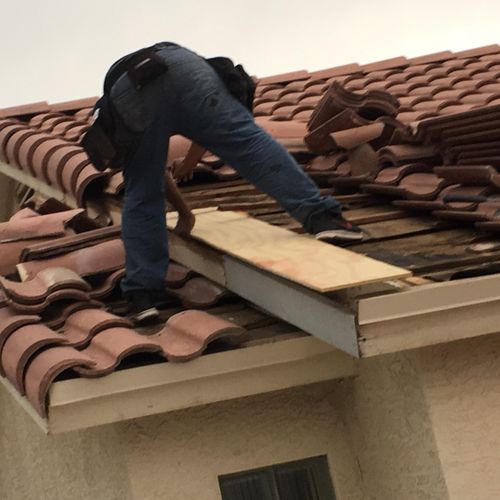 Tile roof and faicsa board repairs in east Mesa 