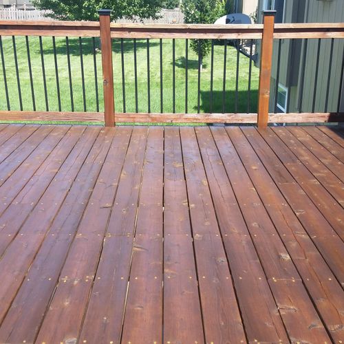 semi transparent alkaline stain. Finished product 