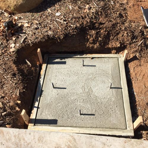 Slab with anchors for column mailbox