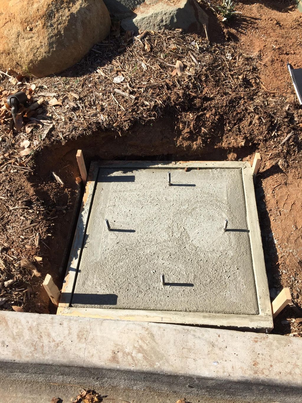 Slab with anchors for column mailbox