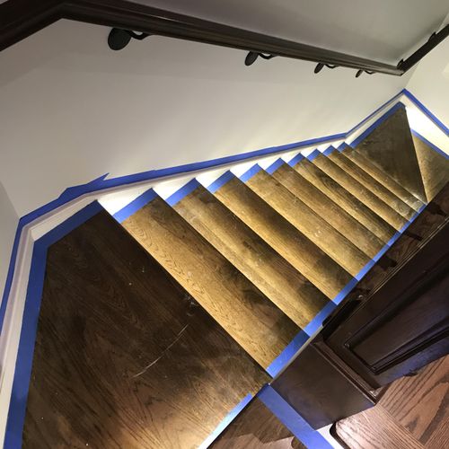 Stair LED Lighting and painting 