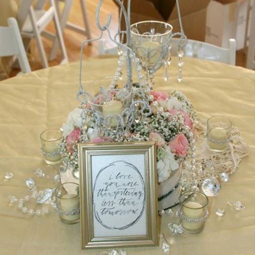 shabby chic design using antique lace, pearls and 
