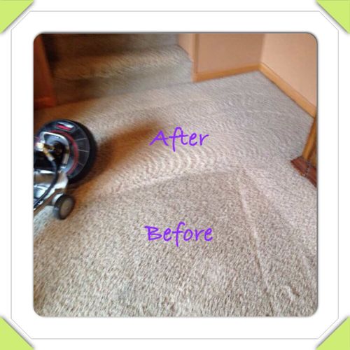 Before and after out carpet cleaning