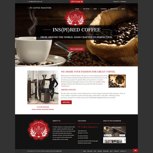 Responsive Website Design for PI Coffee Roasters, 