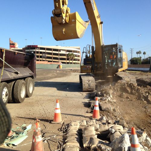 Demoing a parking lot in Los Angeles